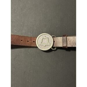 Vintage USA Southwestern Bell Belt Buckle 1978 Brass Leather Sz 35-39 Silver